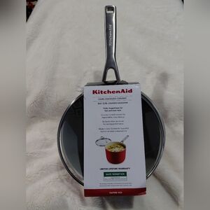 NWT KitchenAid Hard-Anodized Ceramic Saucepan - 3QT Red